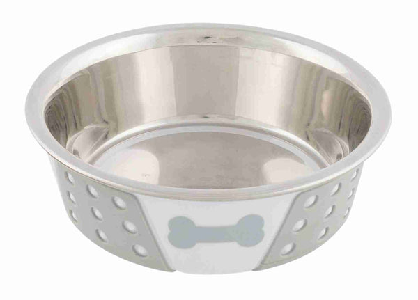 Stainless steel bowl with silicone