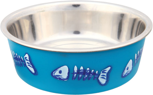 Stainless steel cat bowl, plastic coating, 0..25l