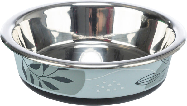 Bowl, flat, stainless steel/plastic/rubber, 0.2 l/ø 12cm, blue-