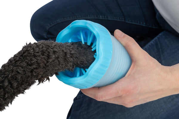 Paw cleaner, silicone/PP, blue