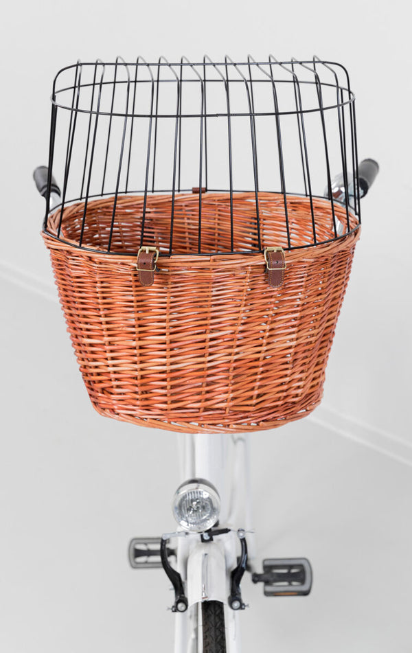 Bicycle basket with grid