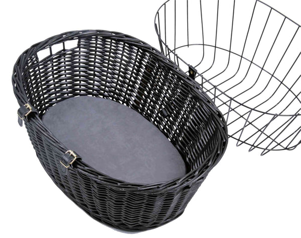 Panier à vélo avec grille, 50x41x35cm,noir