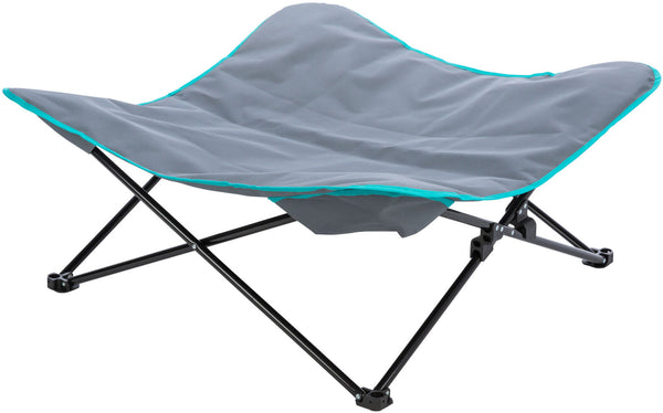 Camping dog bed, dark grey/petrol