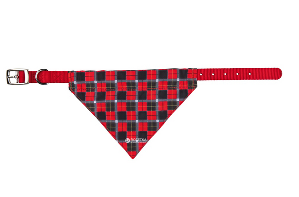 Collier en nylon avec foulard, S-M : 30-38cm/20mm, rouge