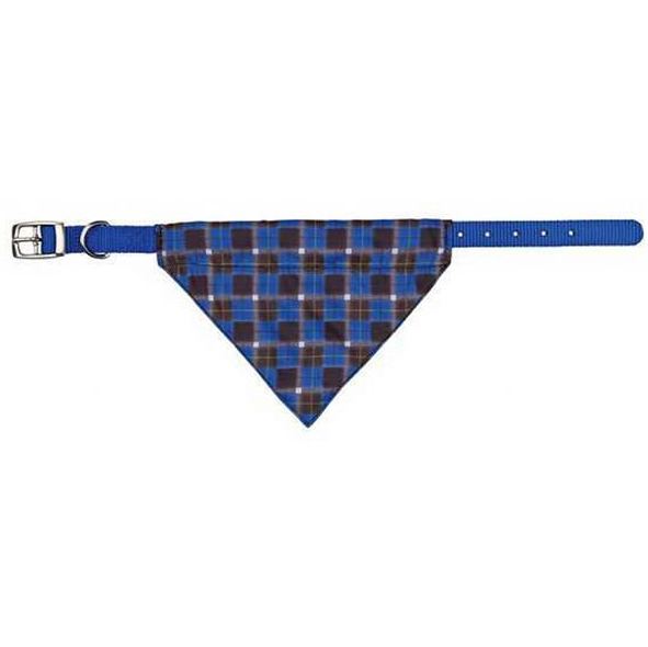 Nylon collar with scarf, M: 37-47cm/20mm, blue