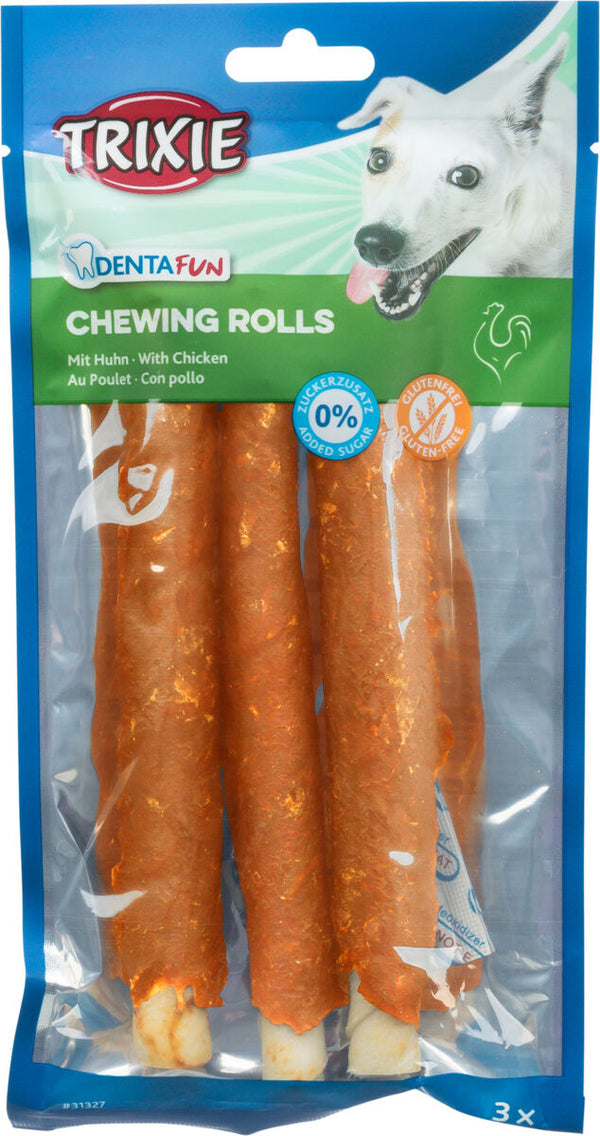 Denta Fun chewy rolls, chicken, 140g, 17cm, 3pcs