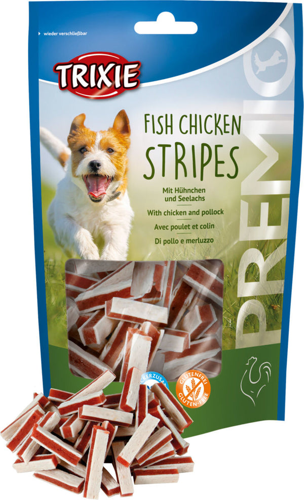 "Esquisita Premio" Stripes, Chicken&gt;Salmon, 75g