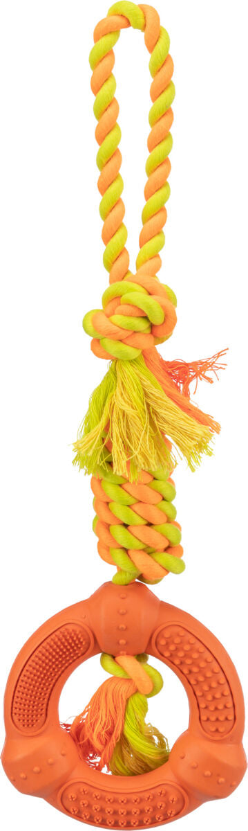 Denta Fun ring on rope, natural rubber, ø12cm/41cm