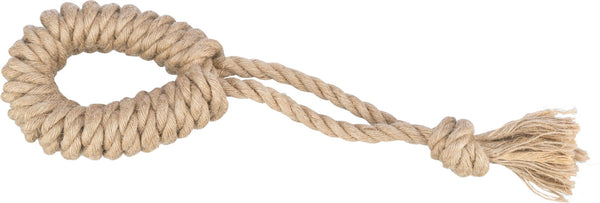 Play rope with ring, hemp/cotton