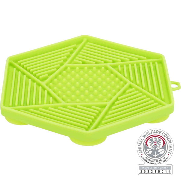 Lick'n'Snack Mat with Suction Cups, Silicone, 17cm, Green