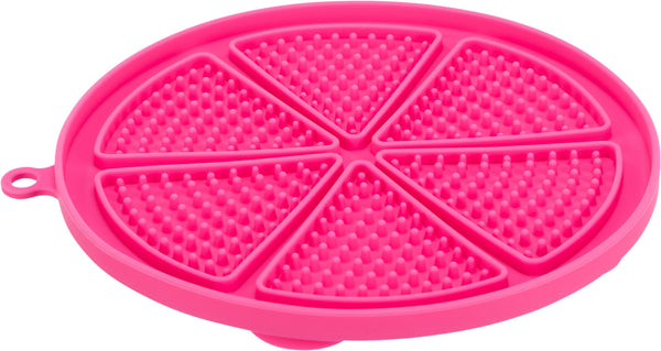 Lick'n'Snack mat with suction cups, silicone, ø 18cm, pink