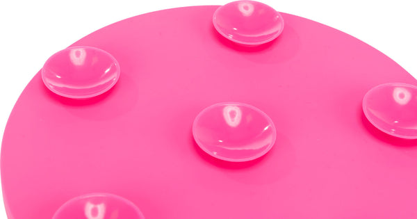 Lick'n'Snack mat with suction cups, silicone, ø 18cm, pink