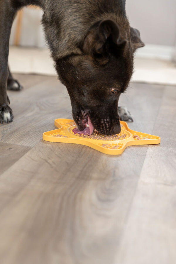 Lick'n'Snack Mat, silicone, 23.5cm, yellow