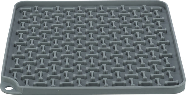 Lick'n'Snack mat, silicone, 20×20cm, dark grey