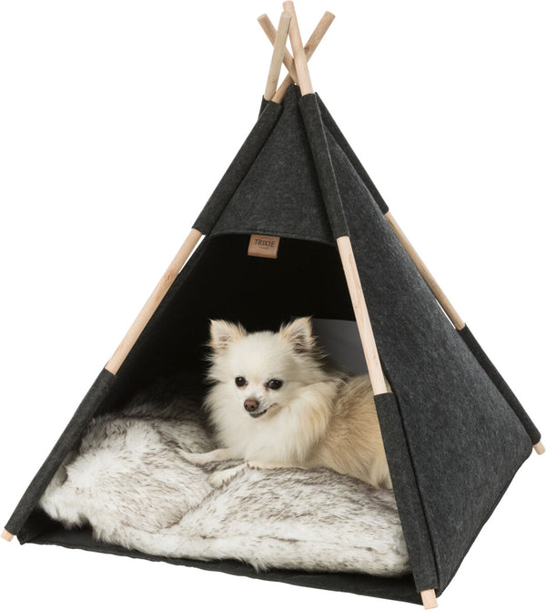 Caverne douillette Tipi, feutre, 55×65×55cm, anthracite