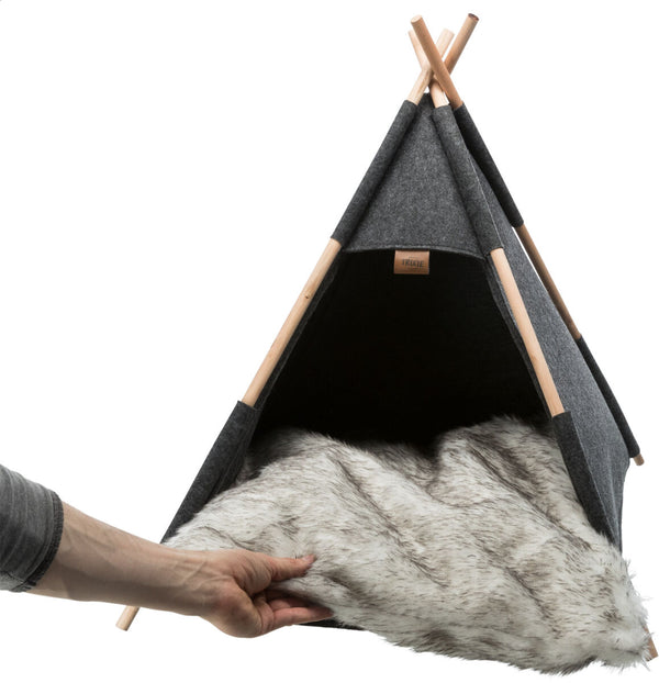 Caverne douillette Tipi, feutre, 55×65×55cm, anthracite