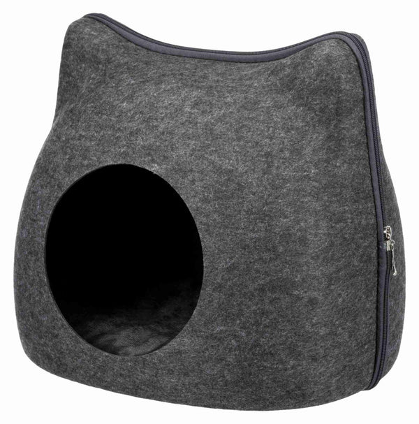 Cat cuddle cave, felt, 38×35×37cm, light grey