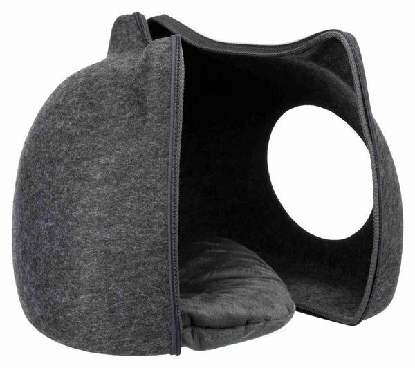 Cat cuddle cave, felt, 38×35×37cm, light grey