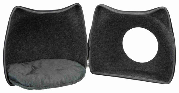 Cat cuddle cave, felt, 38×35×37cm, light grey