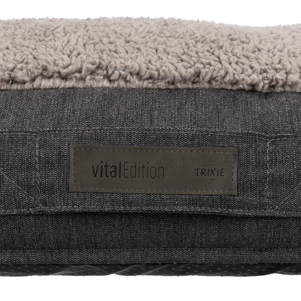 Vital coussin Bendson rond, gris foncé/gris clair