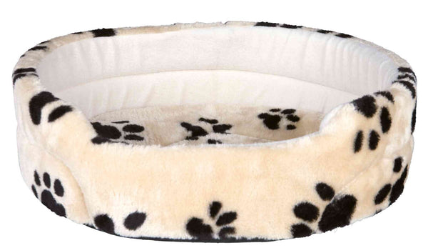 Dog bed "Charly", beige with paws