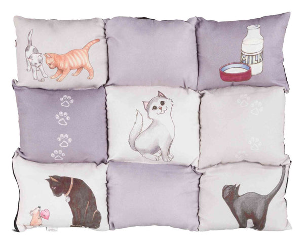 Patchwork Cat Blanket, 45×55cm, Grey