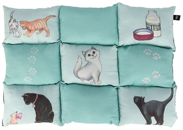 Patchwork Cat Blanket, 70×55cm, mint