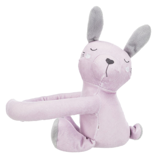 Junior set de doudou couverture/lapin, peluche, 75×50cm, gris/lilas