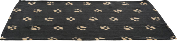 "Beany" fleece blanket, black with large bone