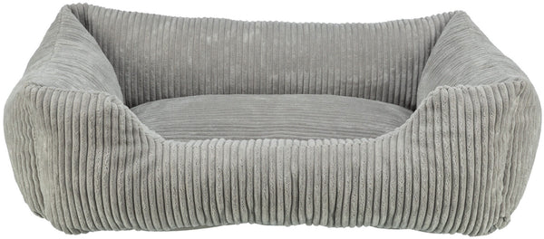 Vital bed Jonna, corduroy plush, square, gray