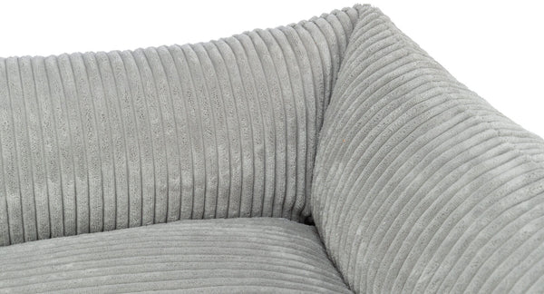 Vital bed Jonna, corduroy plush, square, gray