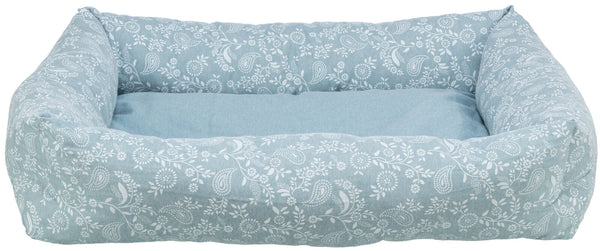 Flora bed, square, light blue