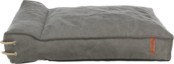 BE NORDIC coussin Föhr avec bordure, gris foncé