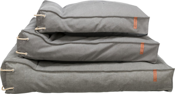 BE NORDIC Föhr cushion with border, dark grey