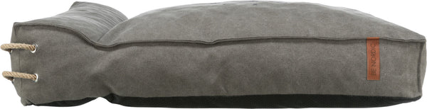 BE NORDIC Föhr cushion with border, dark grey