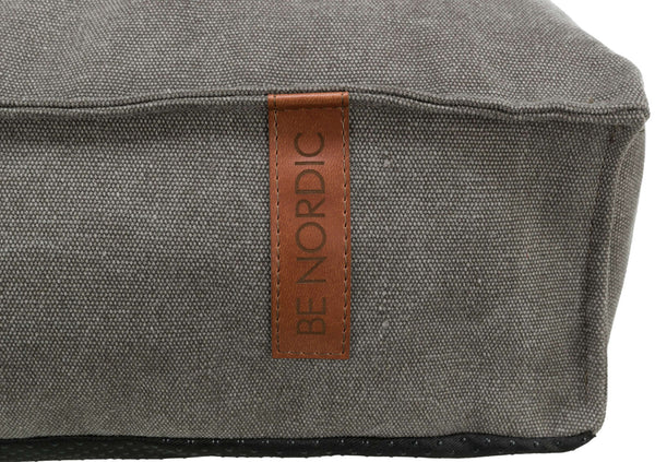 BE NORDIC Föhr cushion with border, dark grey