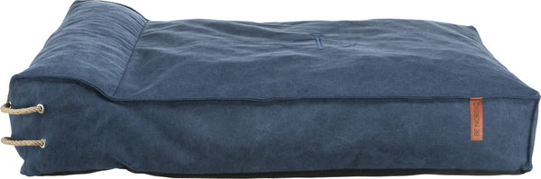 BE NORDIC coussin Föhr avec bordure, bleu foncé