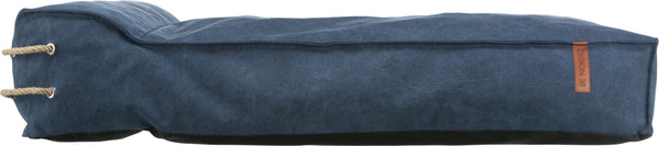 BE NORDIC coussin Föhr avec bordure, bleu foncé