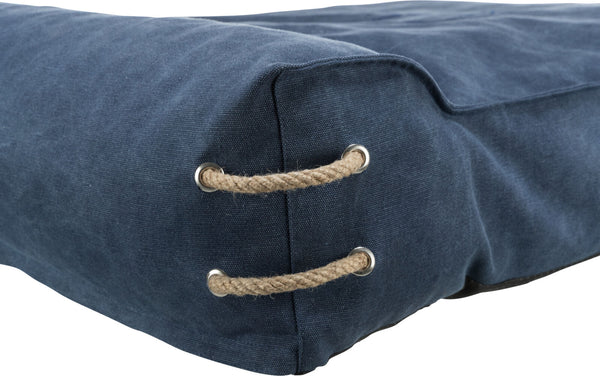 BE NORDIC coussin Föhr avec bordure, bleu foncé