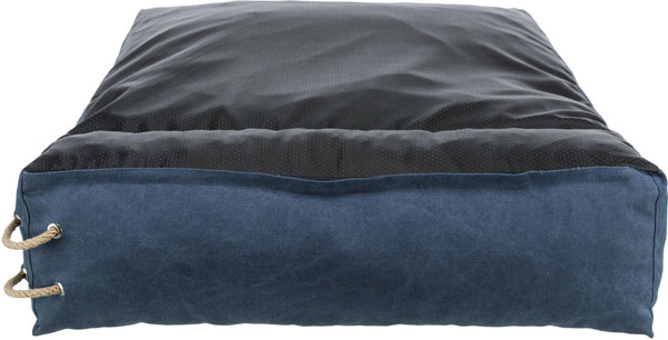 BE NORDIC coussin Föhr avec bordure, bleu foncé