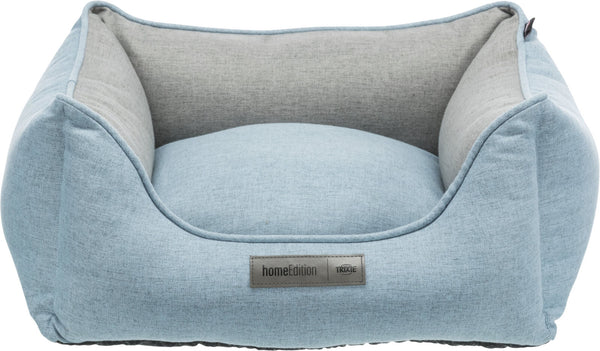 Lona bed, angular, light blue/grey