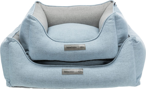 Lona bed, angular, light blue/grey