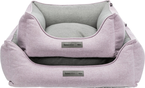 Lona bed, square, pink/grey