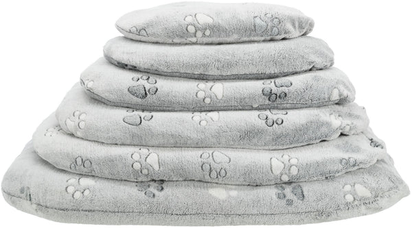 Coussin Nando, ovale, gris clair