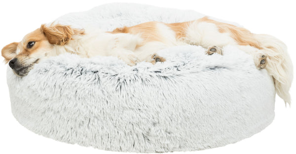 Coussin Harvey, rond, blanc-noir