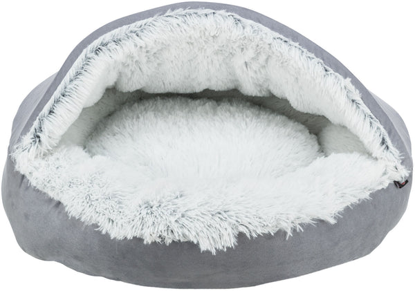 Harvey storage bed, round, grey/white-black