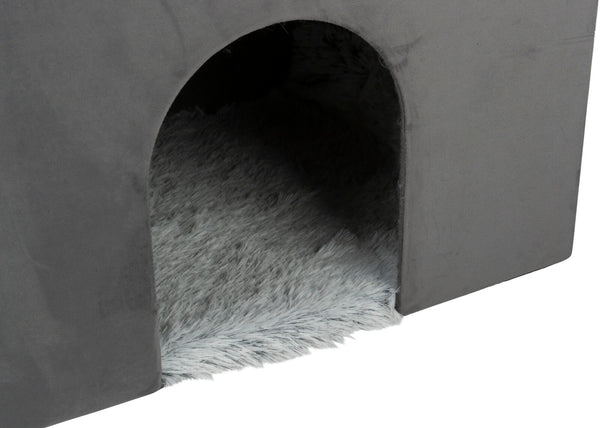 Harvey Cave with Stairs, 119×47×50cm, Grey/White-Black