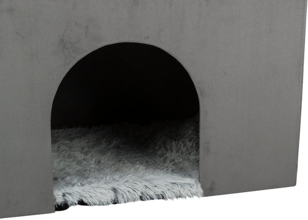 Harvey Cave with Stairs, 154×60×60cm, Grey/White-Black