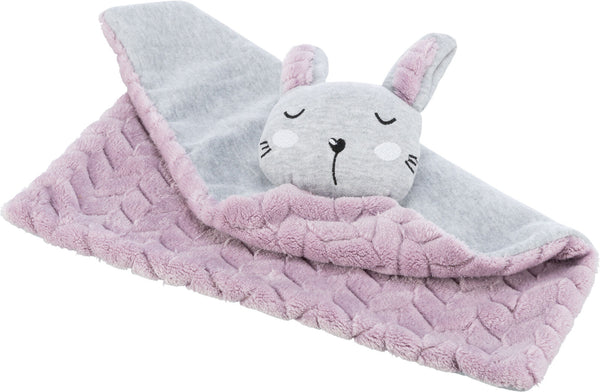 Couverture Junior avec lapin, 55×40 cm, lilas/gris clair