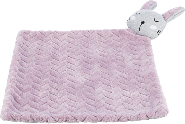 Couverture Junior avec lapin, 55×40 cm, lilas/gris clair